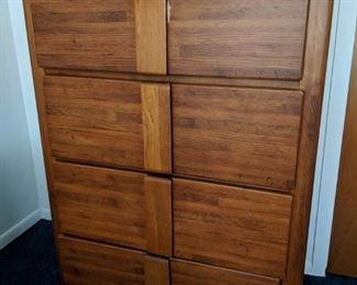 $60  Tall oak dresser