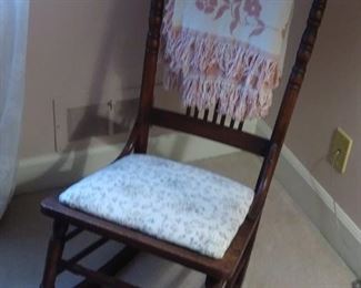 Antique walnut rocking chair
