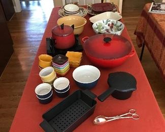 Assorted pots, pans and dishes