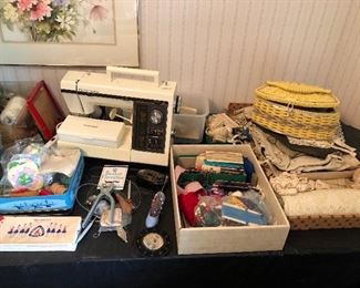 KENMORE SEWING MACHINE, SEWING, FABRIC