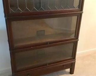 Globe Wernicke Barrister Cabinet with Leaded Glass and Drawer