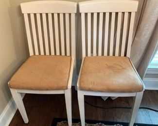 #5		(2) Cream Painted Chairs w/micro-fiber cushions  $30 each
