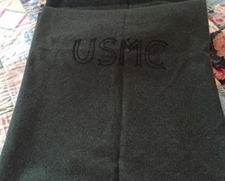 Vintage Marine Corps wool blanket (folded to show stripe)