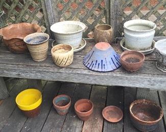More planters - some hand thrown pottery