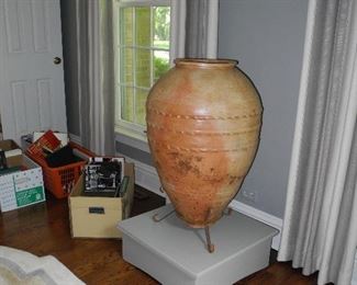 Terracotta Oil Jar/Jug Olive oil 40” tall, with base