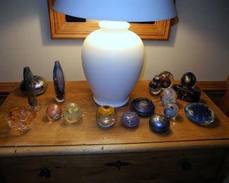 Signed Art Glass Paperweights by Eickholt and others