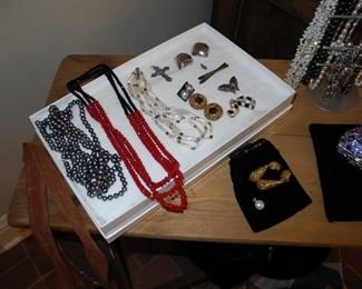 Pearls, Jewelry, Vintage Ironing board, sequence clutch
