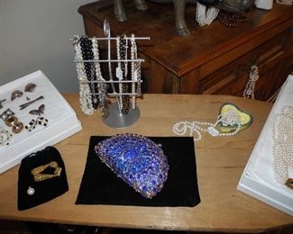 Pearls, Jewelry, Vintage Ironing board, sequence clutch 