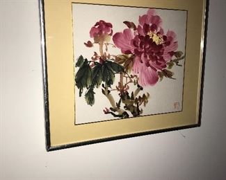 ASIAN FLOWER FRAMED ART