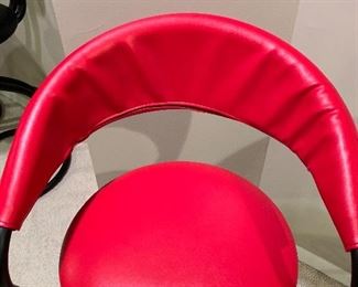 BLACK AND RED BAR STOOLS