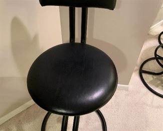 BLACK AND RED BAR STOOLS