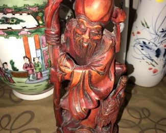 CHINESE CARVED WOODEN FIGURE 