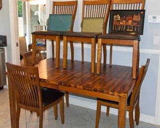 Set of SIX Dining Chairs and Dining TABLE