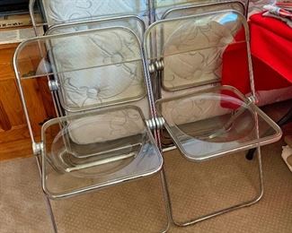 Italian Castelli Anonima Lucite Folding Chairs