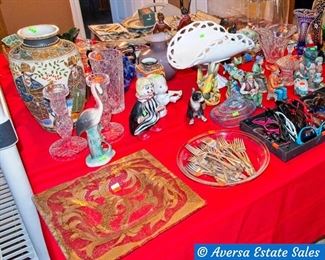 TABLES FULL of Ceramics - Glassware