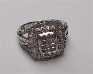 Sterling and diamond ring