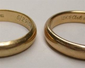 two 14k gold bands