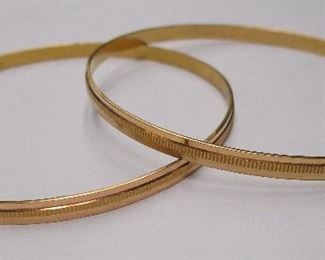 Pair of Turkish gold bangles