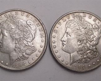 AU Morgan silver dollars