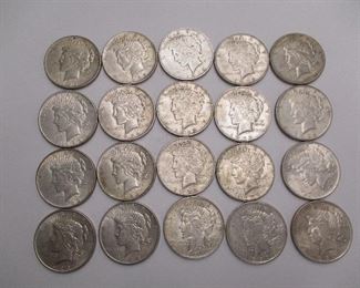 Roll of 20 peace dollars