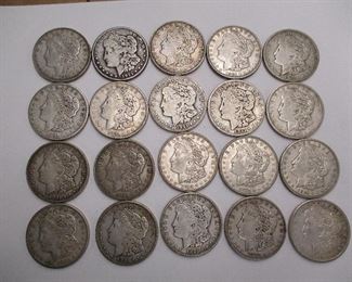 roll of 1921 Morgan silver dollars