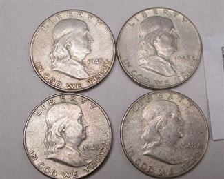 AU Franklin 1948 half dollars
