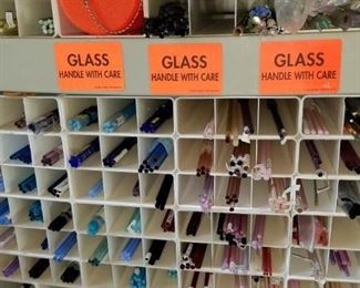 hundreds of glass rods