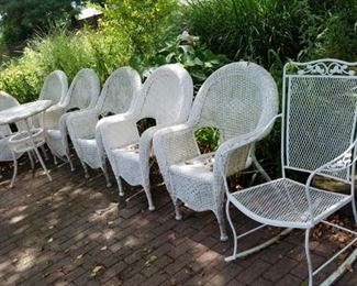 wicker and metal patio furniture