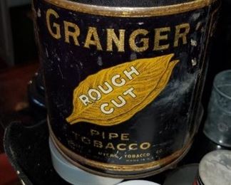 antique tobacco can