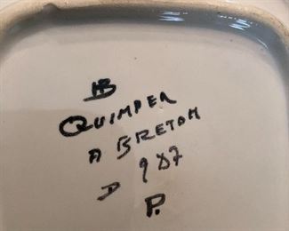 Vintage signed HB Henriot Quimper Dishes