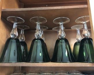 Vintage Forest Green stemware