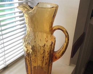 Amber glass pitcher
