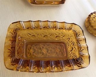 Amber glass dish