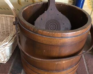 Wood Pail and bellows