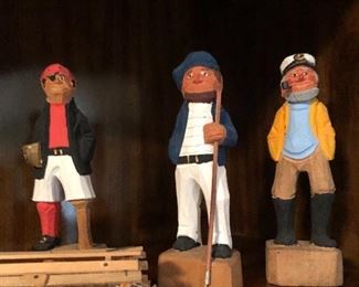 Fisherman wood figurines
