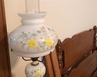 vintage milk glass globe lamp