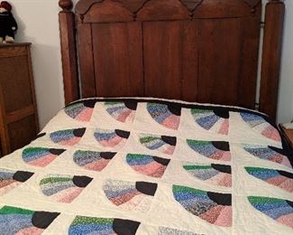 Handmade Quilt displayed on Early Victorian Bed previously shown