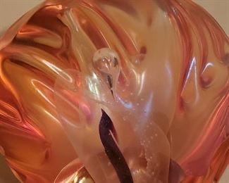 Beautiful Karg pink glass paperweight