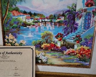 "Riverside" serigraph on paper by Zina Reitman