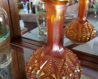 Carnival glass decanter