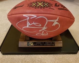 Super Bowl 30 football, signed by Emmitt Smith