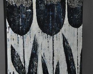 Large acrylic on canvas "Black Tulips", 40" x 50"