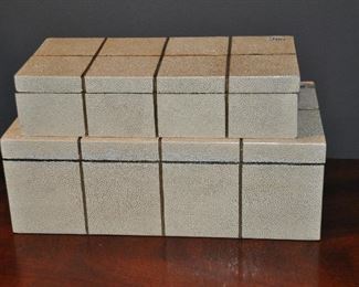 Wonderful beige shagreen decorative boxes