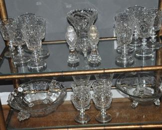 Still more beautiful vintage stemware and etched glass bowls!