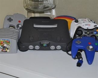 Nintendo 64 console, games and many controls available