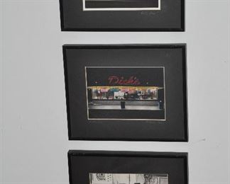 Great vintage Diner framed art, 10” x 8”