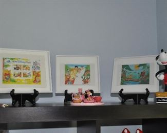 Framed Disney Limited Edition stamps issued in Canada, including Cinderella, Winnie the Pooh and The Lion King. All have numbered Certificates of Authenticity.
