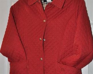 Authentic red quilted Burberry jacket