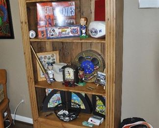 Knotty Pine 4-shelf, 2-drawer display/book case, 39”w x 72”h x 15”d