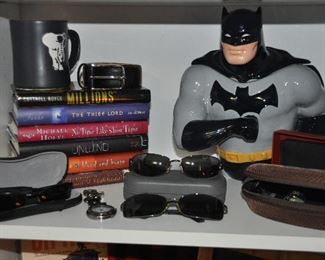 Batman ceramic cookie jar, Revo, Rayban and Maui Jim sunglasses and more